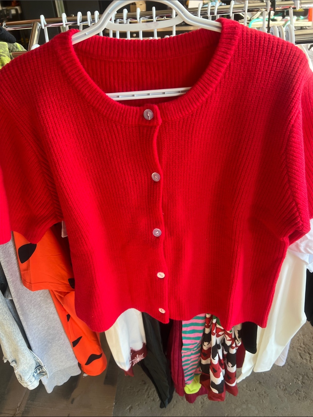 (4) NWT Red Knit button up Cardigan - Picture 2 of 2
